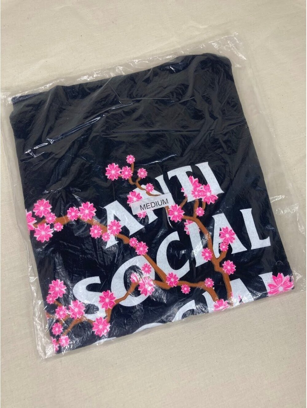 NEW Anti Social Social Club Kkoch Cherry Blossom Tee Black M